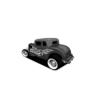 Hot Rod minta fekete pólón