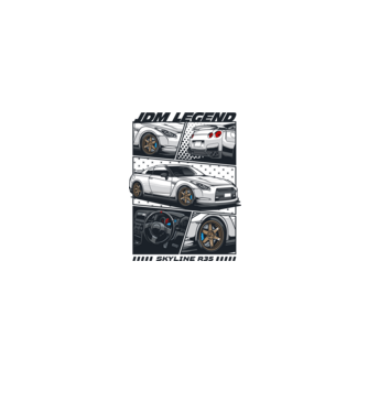 Nissan Skyline R35 - JDM Legend minta homokszín pólón