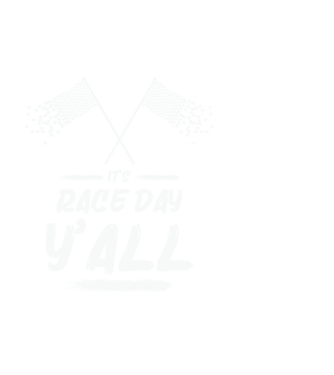 It's race day y'all - Versenynap van! minta fehér pólón