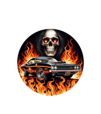 Muscle Car - Izomautó minta fehér pólón