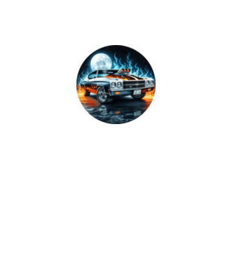 Muscle Car - Izomautó minta fekete pólón