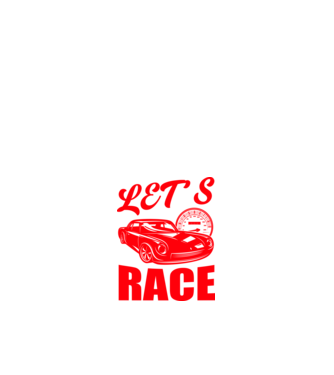 Let's Race - Versenyezzünk! minta fehér pólón