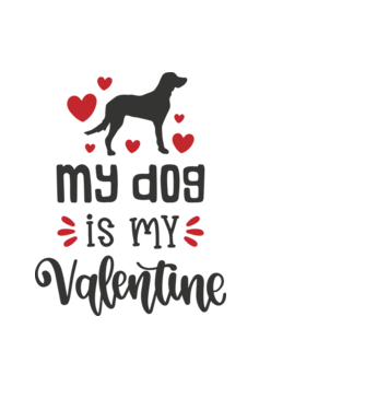 My Dog Is My Valentine - A kutyám az én Valentinom minta fekete pólón