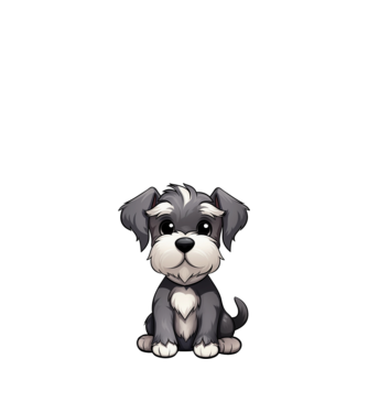 Aranyos kutya - Törpe Schnauzer minta fehér pólón