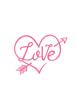 Love - Szerelem, Szeretet  minta fekete pólón