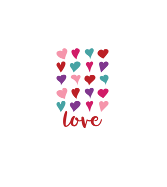 Love - Szerelem, Szeretet minta fekete pólón