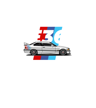 BMW E36 minta fekete pólón