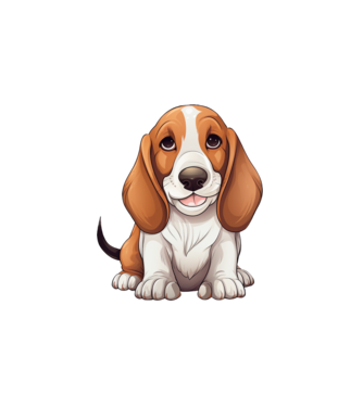 Aranyos kutya - Basset Hound  minta fehér pólón