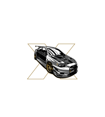 Mitsubishi Lancer Evolution X  minta fekete pólón