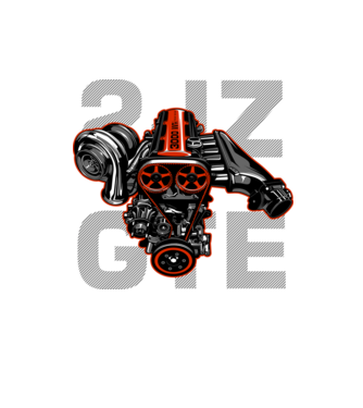 Toyota 2JZ-GTE Engine (motor)  minta homokszín pólón
