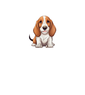 Aranyos kutya - Basset Hound  minta fehér pólón