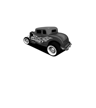 Hot Rod minta fekete pólón