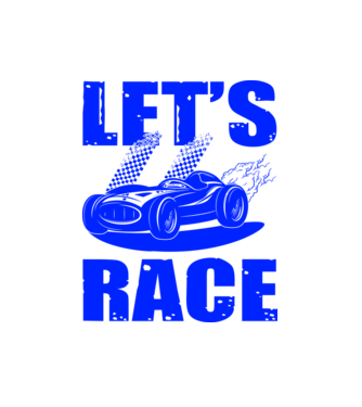 Let's Race - Versenyezzünk! minta fehér pólón