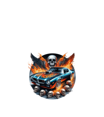 Muscle Car - Izomautó minta fekete pólón