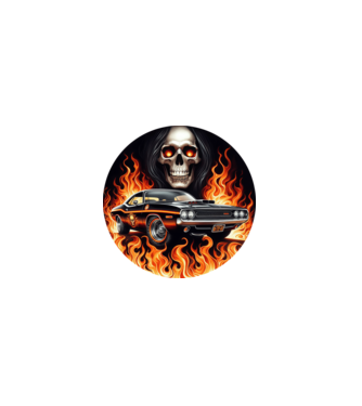 Muscle Car - Izomautó minta fekete pólón