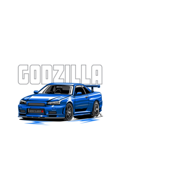 Nissan Skyline Godzilla minta fehér pólón