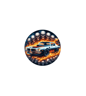 Muscle Car - Izomautó minta fekete pólón