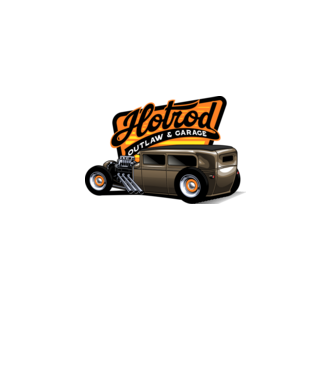 Hot Rod minta fehér pólón