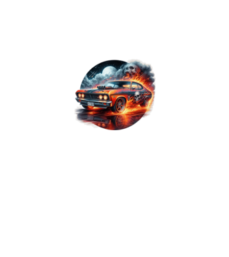 Muscle Car - Izomautó minta fekete pólón