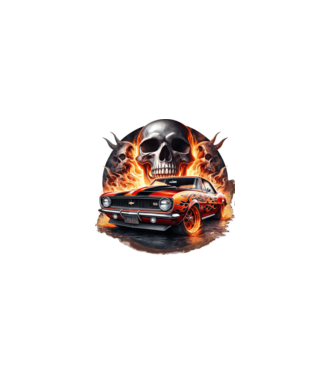 Muscle Car - Izomautó minta fekete pólón