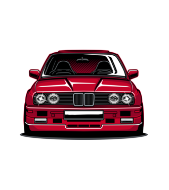 BMW E30 minta fehér pólón