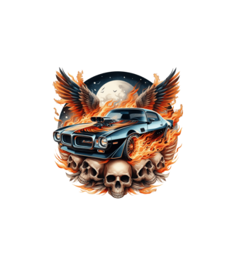 Muscle Car - Izomautó minta fehér pólón