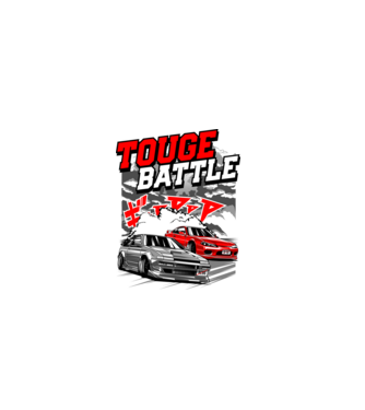 Touge Battle Racing - Kemény harci versenyzés minta fehér pólón
