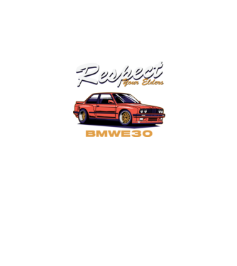 BMW E30 minta fehér pólón
