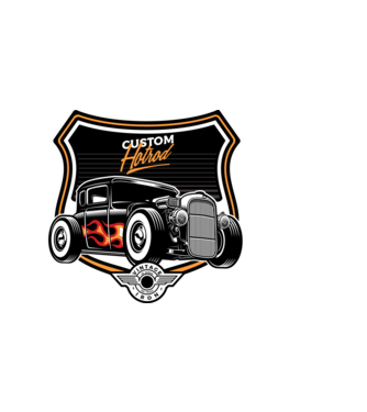 Hot Rod minta fehér pólón