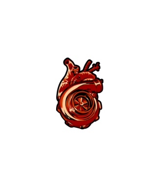 Turbo Heart - Turbó szív minta fehér pólón
