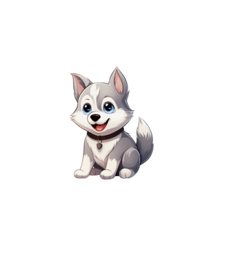 Szibériai Husky kiskutya  minta fehér pólón