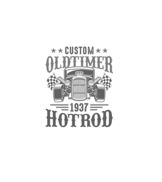 Hot Rod minta fekete pólón