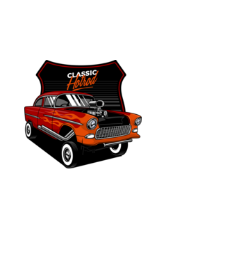 Hot Rod minta fekete pólón