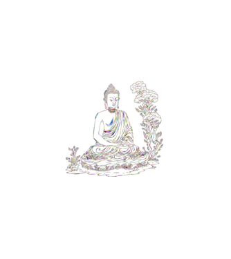 Buddha minta fekete pólón