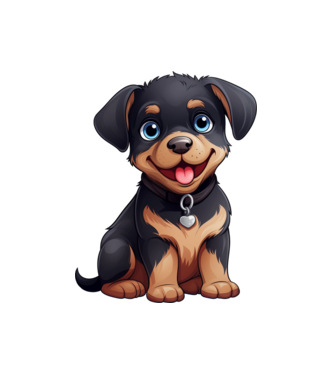 Aranyos kiskutya - Rottweiler  minta fehér pólón