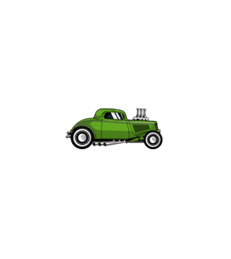 Hot Rod minta fekete pólón