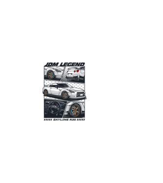 Nissan Skyline R35 - JDM Legend minta világos rózsaszín pólón