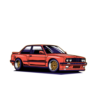 BMW E30 minta fehér pólón