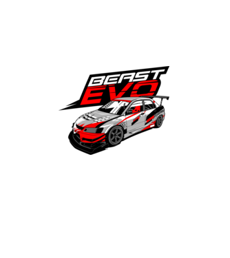 Mitsubishi Evo  minta fehér pólón