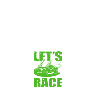 Let's Race - Versenyezzünk! minta fehér pólón