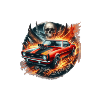 Muscle Car - Izomautó minta homokszín pólón
