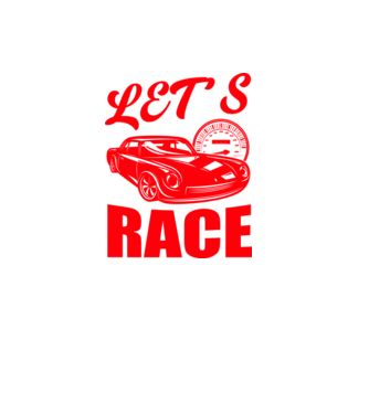 Let's Race - Versenyezzünk! minta fekete pólón