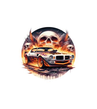 Muscle Car - Izomautó minta fehér pólón