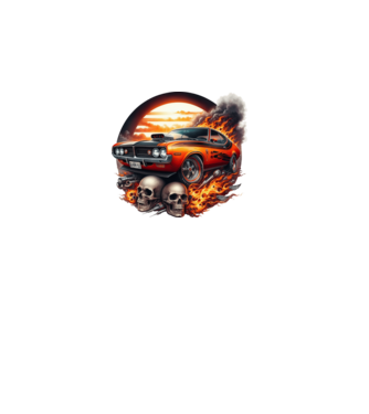 Muscle Car - Izomautó minta fekete pólón