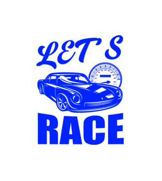 Let's Race - Versenyezzünk minta fehér pólón