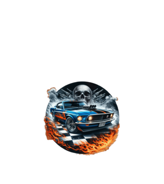 Muscle Car - Izomautó minta fekete pólón