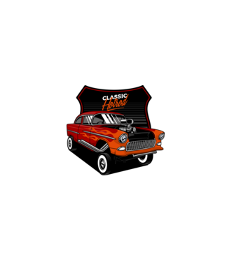 Hot Rod minta fekete pólón