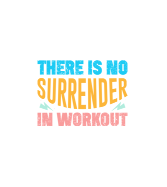 There Is No Surrender In Workout - Az edzésben nincs megadás minta fekete pólón