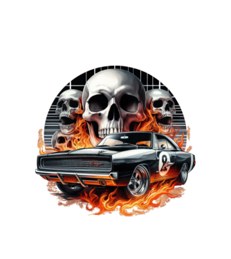 Muscle Car - Izomautó minta fehér pólón