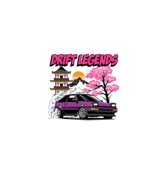 Toyota AE86 - Drift Legends minta fekete pólón